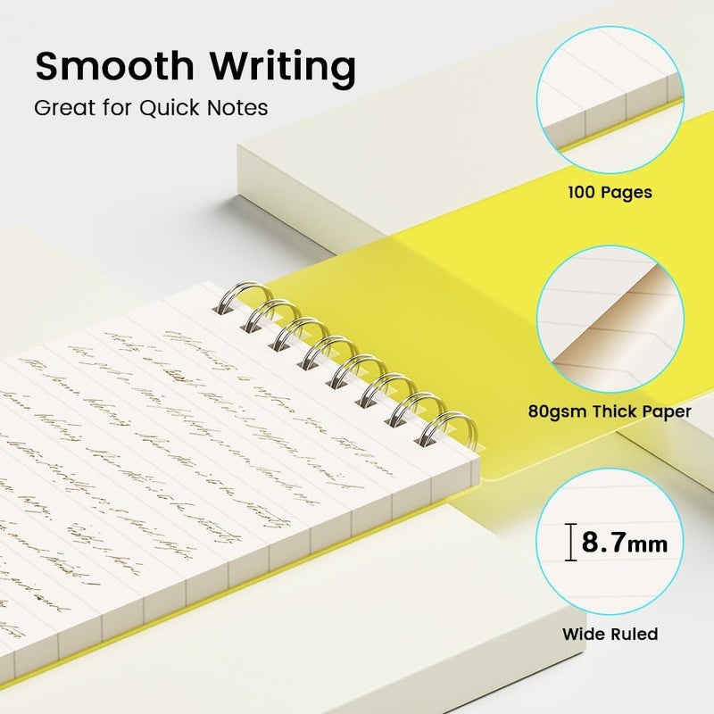 Beyong Small Pocket Notebook Journal, Mini Notepad Spiral Notebooks Note Pads for Work School (White, 3x5) - Image 2